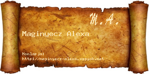Maginyecz Alexa névjegykártya